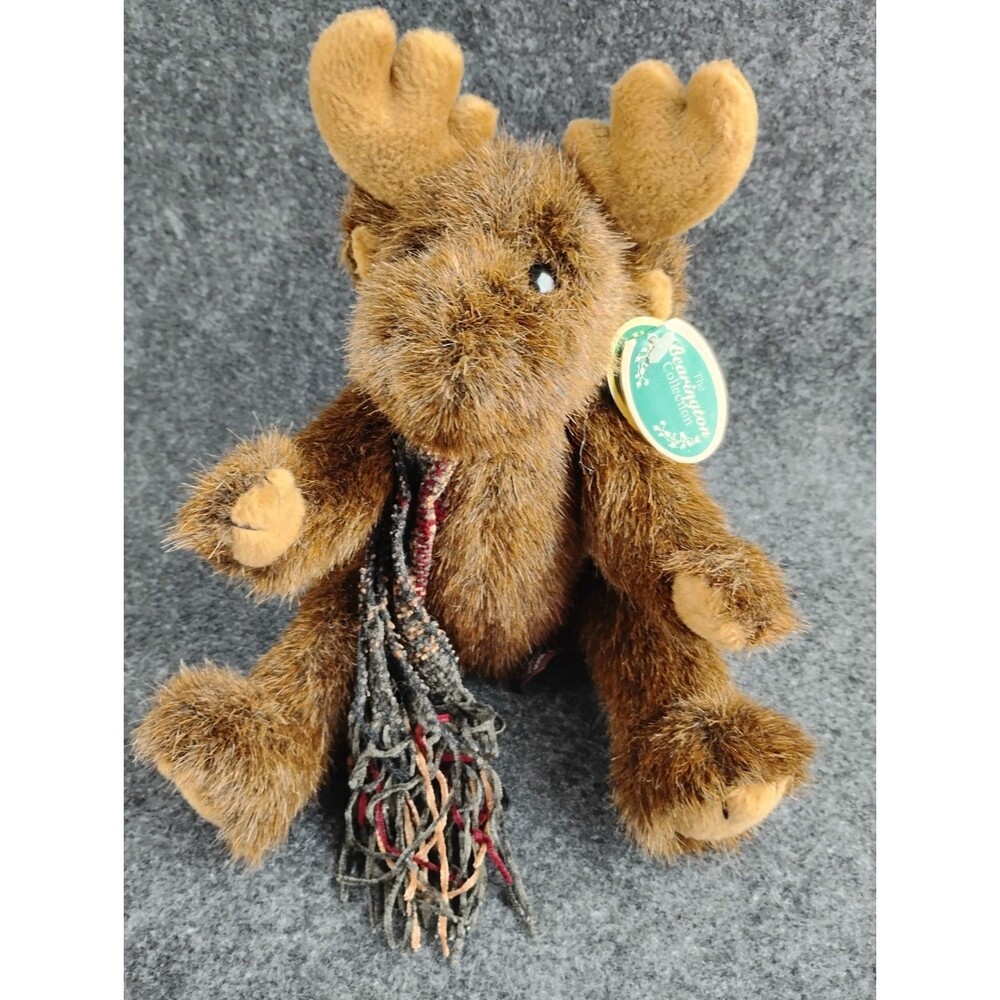 Bearington Collection Waldo The Moose Plush Jointed Beanie Stuffed Animal w Tags